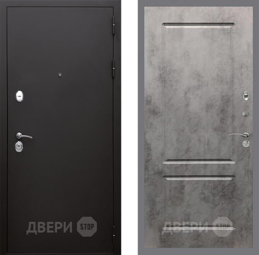 Входная металлическая Дверь Стоп КЛАССИК Шагрень ФЛ-117 Бетон темный в Можайске
