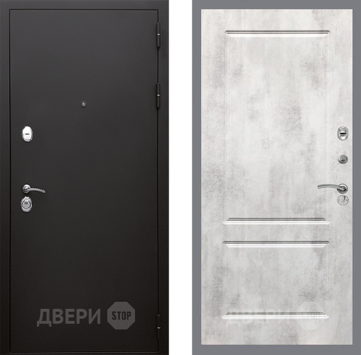 Входная металлическая Дверь Стоп КЛАССИК Шагрень ФЛ-117 Бетон светлый в Можайске