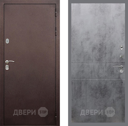 Входная металлическая Дверь Стоп КЛАССИК Медь ФЛ-290 Бетон темный в Можайске