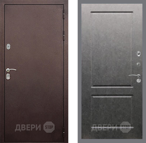 Дверь Стоп КЛАССИК Медь ФЛ-117 Штукатурка графит в Можайске