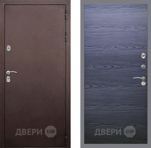 Входная металлическая Дверь Стоп КЛАССИК Медь Гладкая Дуб тангенальный черный в Можайске