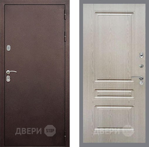 Входная металлическая Дверь Стоп КЛАССИК Медь ФЛ-243 Беленый дуб в Можайске