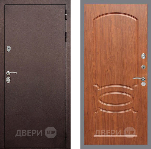Входная металлическая Дверь Стоп КЛАССИК Медь ФЛ-128 Береза мореная в Можайске