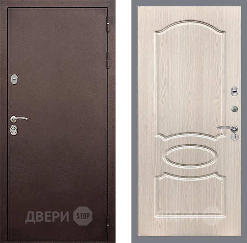 Входная металлическая Дверь Стоп КЛАССИК Медь ФЛ-128 Беленый дуб в Можайске