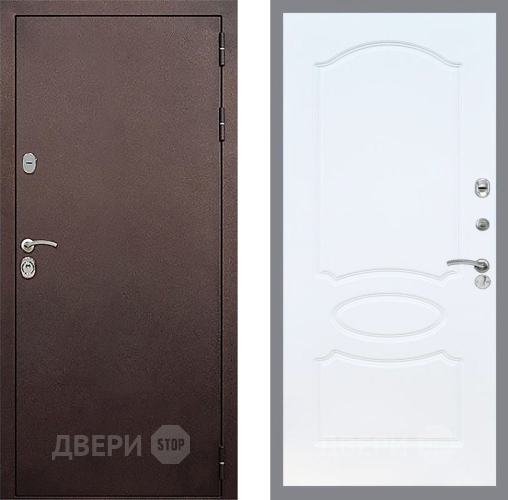 Входная металлическая Дверь Стоп КЛАССИК Медь ФЛ-128 Белый ясень в Можайске