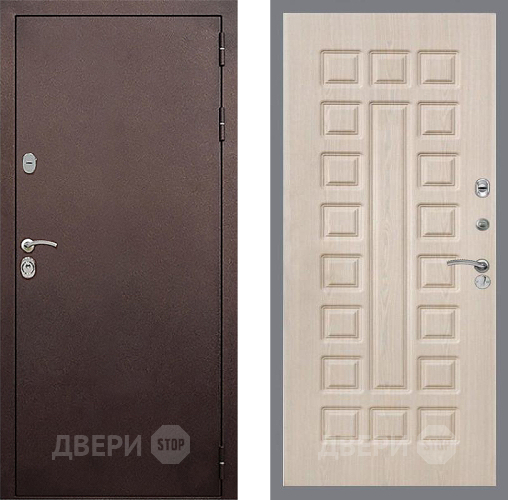 Входная металлическая Дверь Стоп КЛАССИК Медь ФЛ-183 Беленый дуб в Можайске