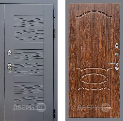 Входная металлическая Дверь Стоп СКАНДИ ФЛ-128 орех тисненый в Можайске