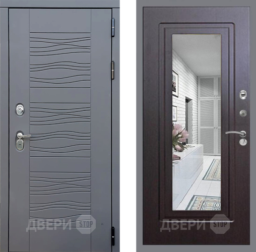 Входная металлическая Дверь Стоп СКАНДИ Зеркало ФЛ-120 Венге в Можайске