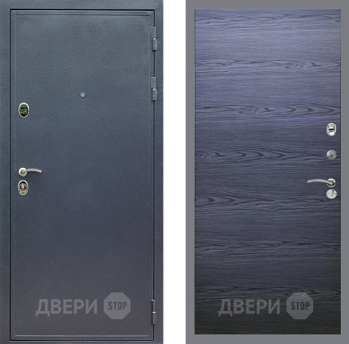 Входная металлическая Дверь Стоп СИЛЬВЕР Гладкая Дуб тангенальный черный в Можайске