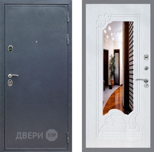 Входная металлическая Дверь Стоп СИЛЬВЕР ЗкркалоФЛ-147 Ясень белый в Можайске