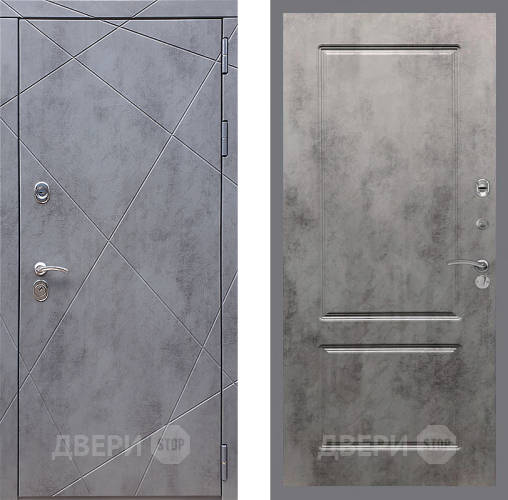 Входная металлическая Дверь Стоп Лучи ФЛ-117 Бетон темный в Можайске