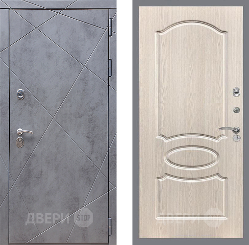 Входная металлическая Дверь Стоп Лучи ФЛ-128 Беленый дуб в Можайске