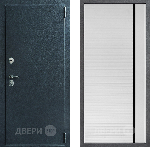 Входная металлическая Дверь Дверной континент ДК-70 Дизайн ФЛ-757 Черное Стекло Софт милк в Можайске