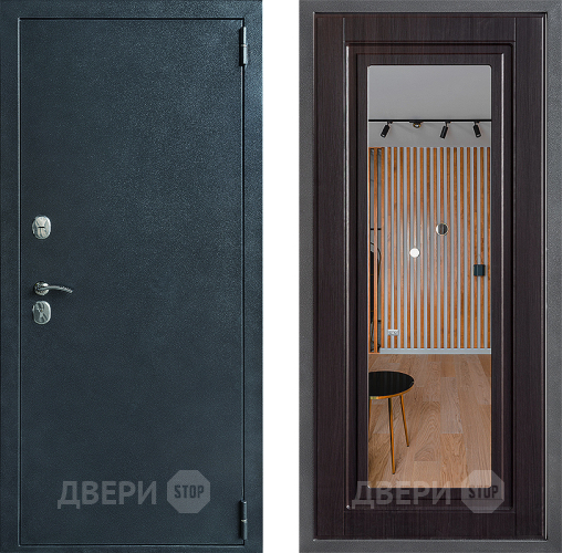 Входная металлическая Дверь Дверной континент ДК-70 Дизайн ФЛЗ Зеркало Венге в Можайске