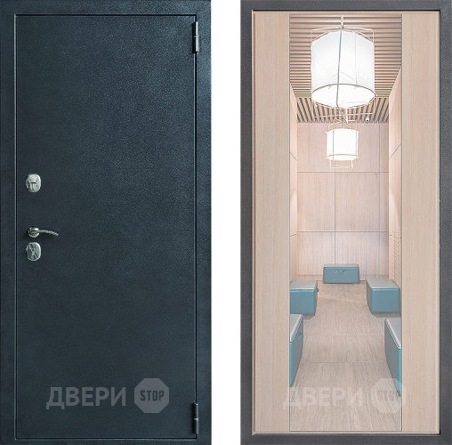 Входная металлическая Дверь Дверной континент ДК-70 Дизайн ФЛЗ-1 Зеркало Капучино в Можайске