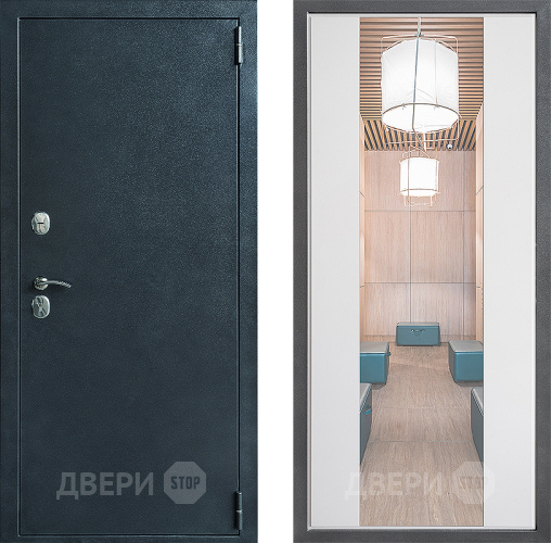 Дверь Дверной континент ДК-70 Дизайн ФЛЗ-1 Зеркало Белый софт в Можайске