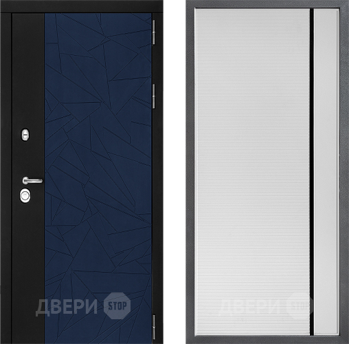 Входная металлическая Дверь Дверной континент ДК-9 ФЛ-757 Черное Стекло Софт милк в Можайске