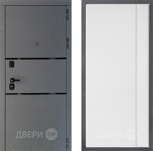 Входная металлическая Дверь Дверной континент Диамант Дизайн ФЛ-757 Белое Стекло Софт милк в Можайске