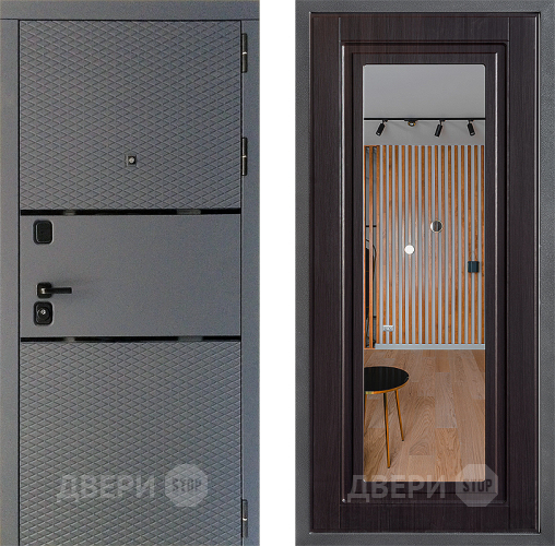 Входная металлическая Дверь Дверной континент Диамант Дизайн ФЛЗ Зеркало Венге в Можайске