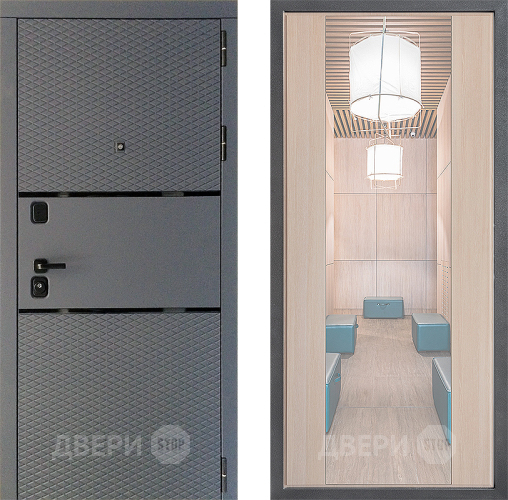 Входная металлическая Дверь Дверной континент Диамант Дизайн ФЛЗ-1 Зеркало Капучино в Можайске