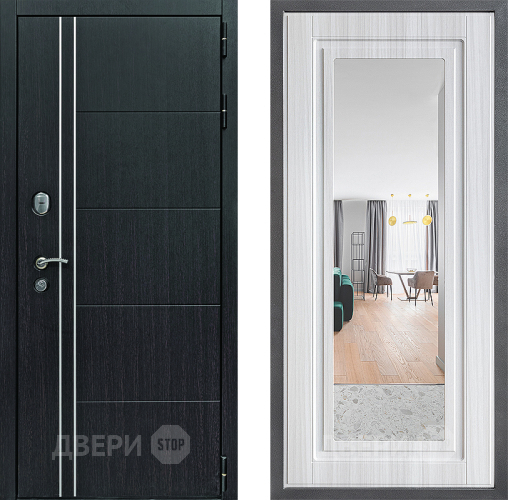 Входная металлическая Дверь Дверной континент Теплолюкс Дизайн ФЛЗ Зеркало Сандал белый в Можайске