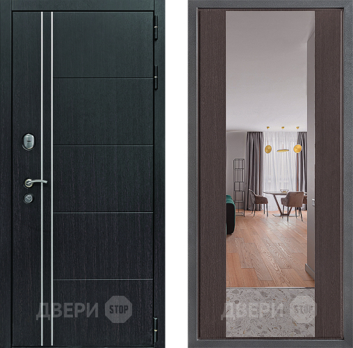 Входная металлическая Дверь Дверной континент Теплолюкс Дизайн ФЛЗ-1 Зеркало Венге в Можайске