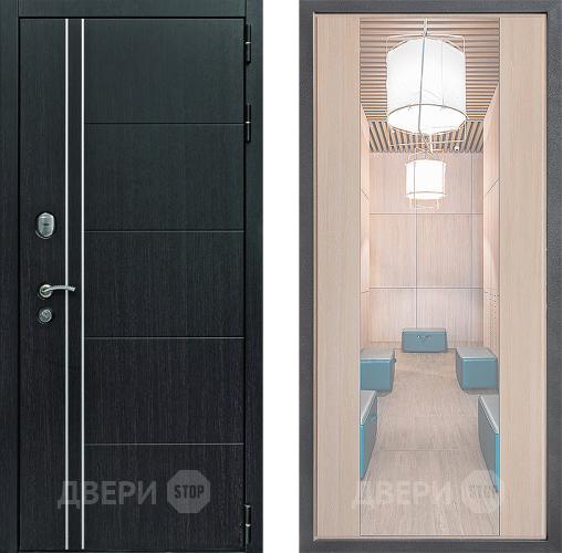 Входная металлическая Дверь Дверной континент Теплолюкс Дизайн ФЛЗ-1 Зеркало Капучино в Можайске