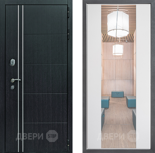 Входная металлическая Дверь Дверной континент Теплолюкс Дизайн ФЛЗ-1 Зеркало Белый софт в Можайске