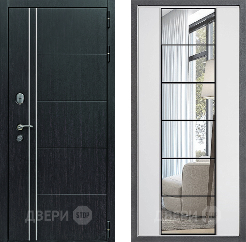 Входная металлическая Дверь Дверной континент Теплолюкс Дизайн ФЛЗ-2 Зеркало Белый софт в Можайске