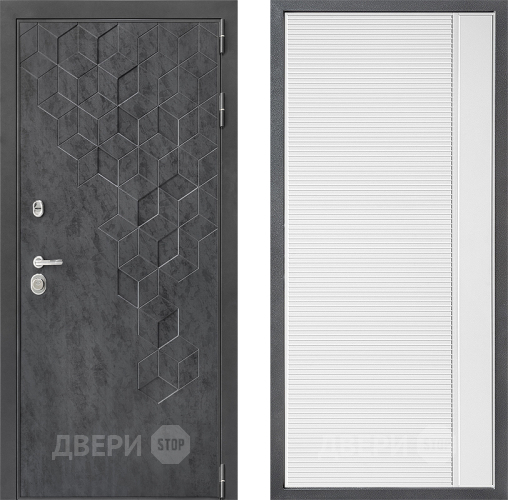 Входная металлическая Дверь Дверной континент ДК-3/713 ФЛ-757 Белое Стекло Софт милк в Можайске