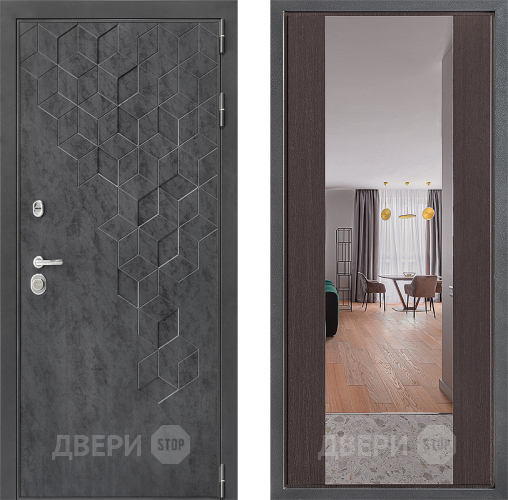 Входная металлическая Дверь Дверной континент ДК-3/713 ФЛЗ-1 Зеркало Венге в Можайске