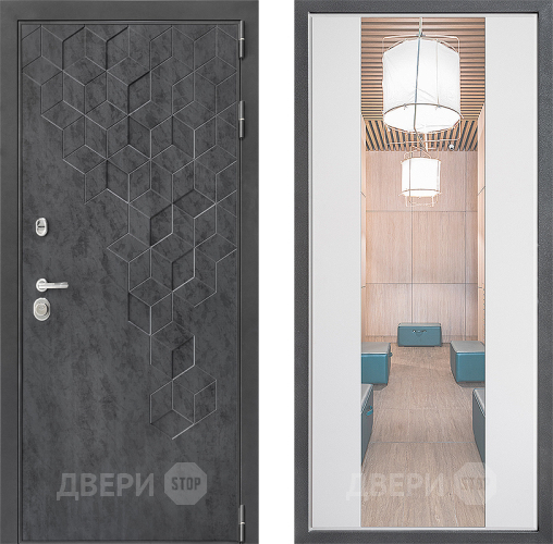 Входная металлическая Дверь Дверной континент ДК-3/713 ФЛЗ-1 Зеркало Белый софт в Можайске