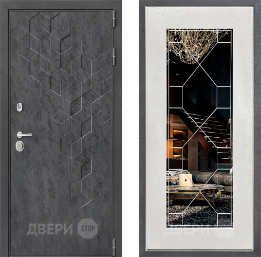 Дверь Дверной континент ДК-3/713 ФЛ-Тиффани Зеркало Белое дерево в Можайске