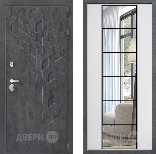 Входная металлическая Дверь Дверной континент ДК-3/713 ФЛЗ-2 Зеркало Белый софт в Можайске