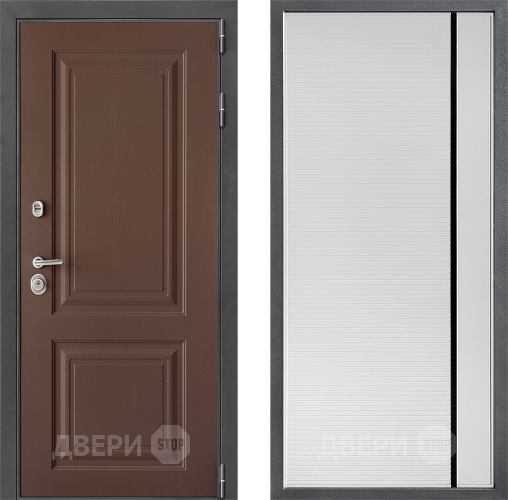 Входная металлическая Дверь Дверной континент ДК-3/729 ФЛ-757 Черное Стекло Софт милк в Можайске