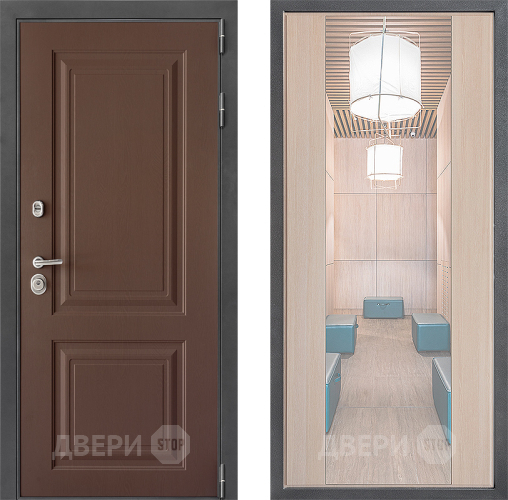 Входная металлическая Дверь Дверной континент ДК-3/729 ФЛЗ-1 Зеркало Капучино в Можайске