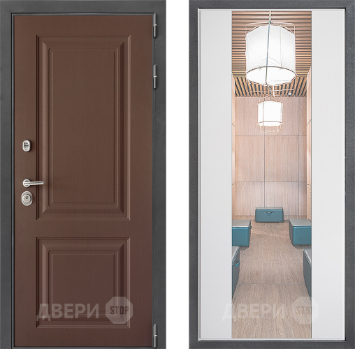 Входная металлическая Дверь Дверной континент ДК-3/729 ФЛЗ-1 Зеркало Белый софт в Можайске