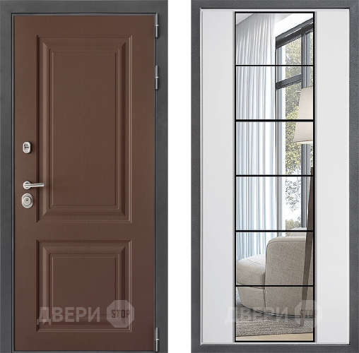 Входная металлическая Дверь Дверной континент ДК-3/729 ФЛЗ-2 Зеркало Белый софт в Можайске
