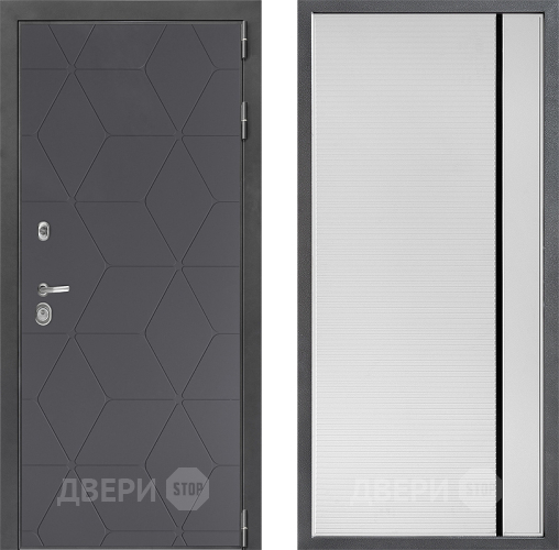Входная металлическая Дверь Дверной континент ДК-3/744 ФЛ-757 Черное Стекло Софт милк в Можайске