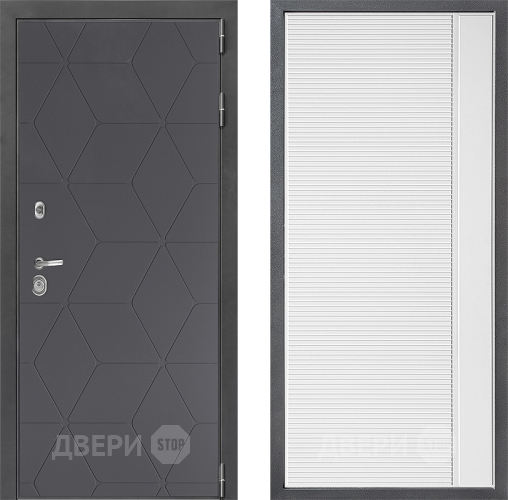 Входная металлическая Дверь Дверной континент ДК-3/744 ФЛ-757 Белое Стекло Софт милк в Можайске