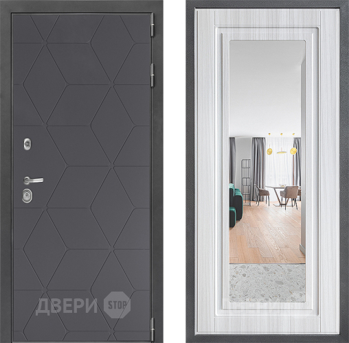 Входная металлическая Дверь Дверной континент ДК-3/744 ФЛЗ Зеркало Сандал белый в Можайске