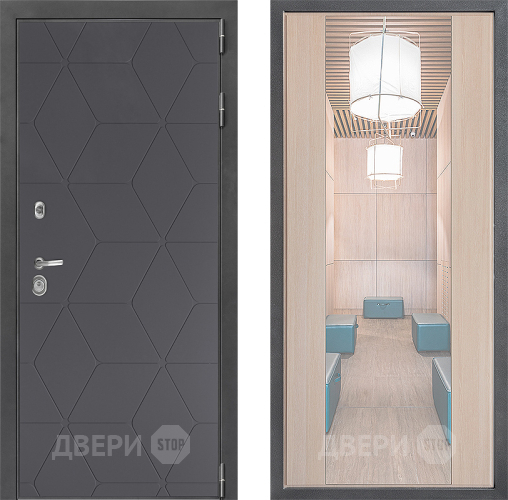 Входная металлическая Дверь Дверной континент ДК-3/744 ФЛЗ-1 Зеркало Капучино в Можайске