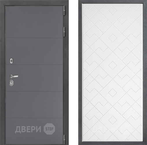 Входная металлическая Дверь Дверной континент ДК-3/649 ФЛ-Тиффани Белый софт в Можайске