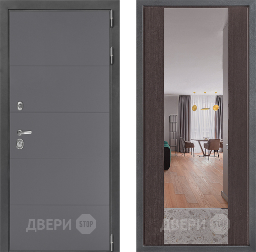 Входная металлическая Дверь Дверной континент ДК-3/649 ФЛЗ-1 Зеркало Венге в Можайске