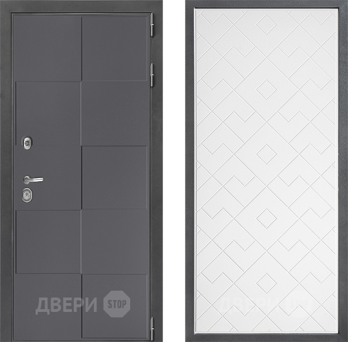 Входная металлическая Дверь Дверной континент ДК-3/606 ФЛ-Тиффани Белый софт в Можайске