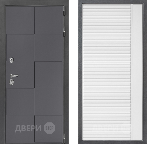 Входная металлическая Дверь Дверной континент ДК-3/606 ФЛ-757 Белое Стекло Софт милк в Можайске