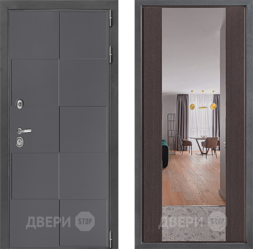 Входная металлическая Дверь Дверной континент ДК-3/606 ФЛЗ-1 Зеркало Венге в Можайске