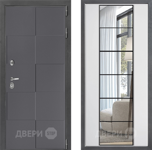 Входная металлическая Дверь Дверной континент ДК-3/606 ФЛЗ-2 Зеркало Белый софт в Можайске