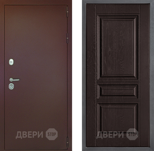 Входная металлическая Дверь Дверной континент Рубикон Медь Дизайн ФЛ-243 Дуб шоколадный в Можайске