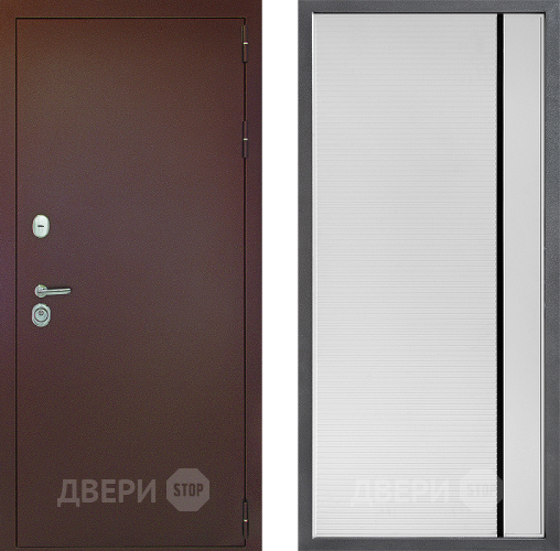 Входная металлическая Дверь Дверной континент Рубикон Медь Дизайн ФЛ-757 Черное Стекло Софт милк в Можайске